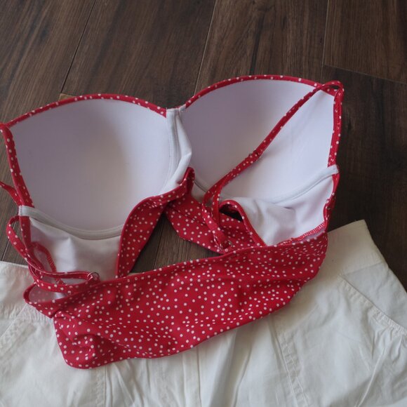 White Cotton Ladies Shorts & Bathing Suite Top - Picture 3 of 5